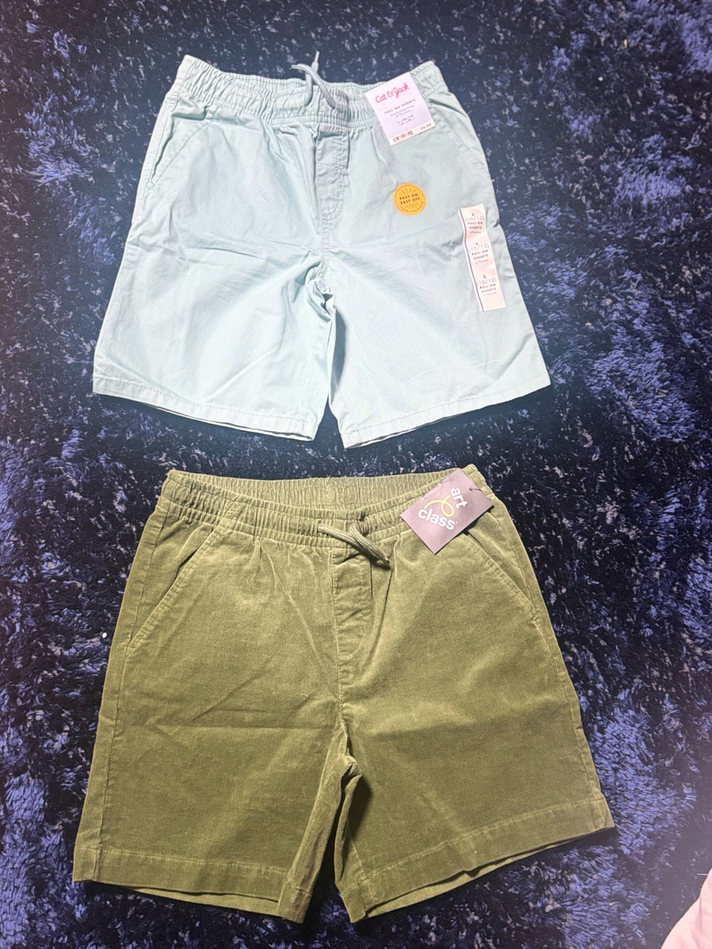 art class Light Blue & Olive Green Corduroy Pull-On Shorts Duo